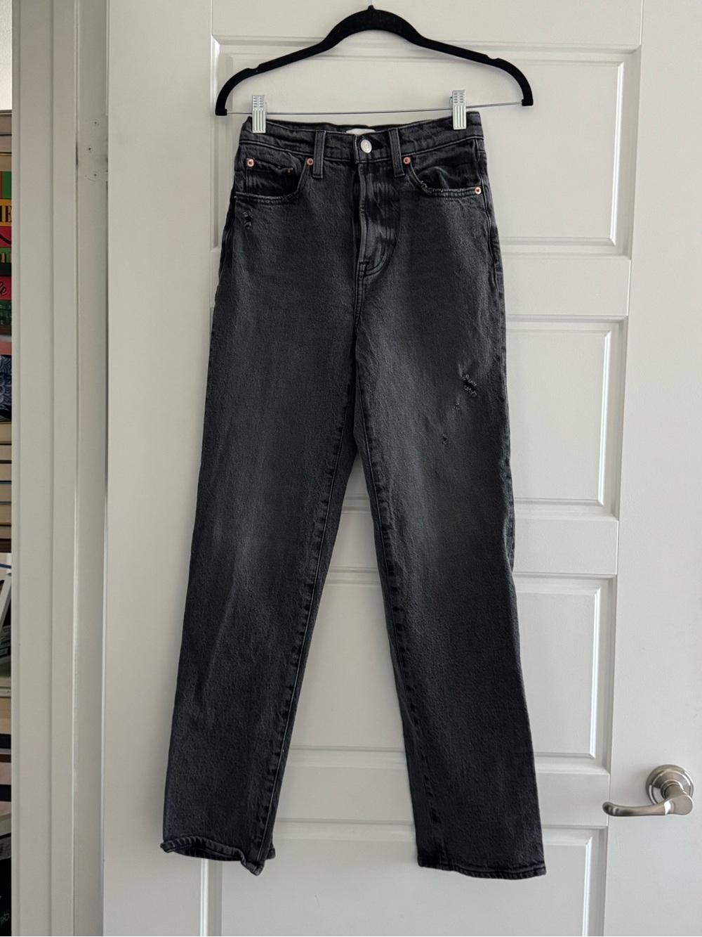 pistola Black High-Rise Straight Leg Jeans
